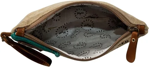 Vista 6 de Bolso de cuero occidental para mujer - Bolso de mano de lona reciclada