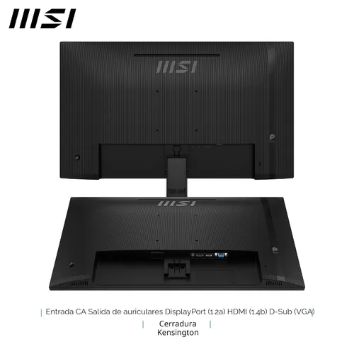 Vista 6 de MSI PRO MP271A E2 - Monitor de 27 pulgadas IPS 1920 x 1080 (FHD) para juegos y oficina, 120Hz, Free-Sync, HDMI, DisplayPort, Puerto VGA, Montaje