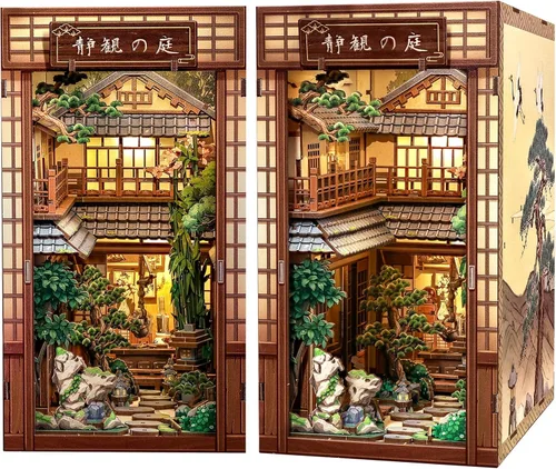 Vista 17 de Cutefun Kit de rincón de libros – Kit de rincón de librería en miniatura para adultos y adolescentes, rompecabezas de madera 3D con luz LED, regalos