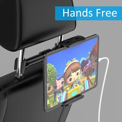 Vista 6 de Soporte para asiento trasero para reposacabezas de automóvil, soporte para teléfono/tableta, soporte para dispositivos ajustables