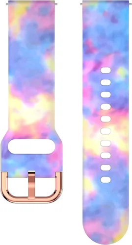 Vista 3 de Compatible con correa de reloj Garmin Forerunner 45, con patrón de repuesto y correa de silicona impresa para mujeres y hombres (caramelo).