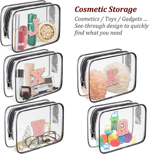 Vista 3 de Bolsa de aseo transparente Fodofodo, bolsa de aseo de viaje portátil, bolsa de maquillaje impermeable, organizador de almacenamiento de cosméticos