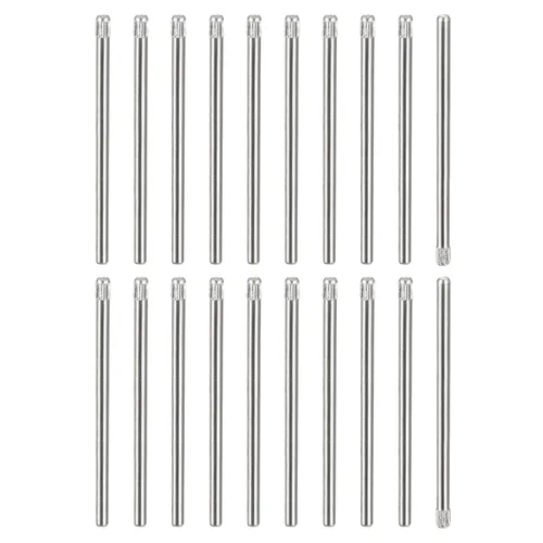 Vista 42 de uxcell Pasadores de acero inoxidable 304 de 0.05 x 0.236 pulgadas, 20 pines de cabeza moleteada con extremo biselado plano, clavijas de madera