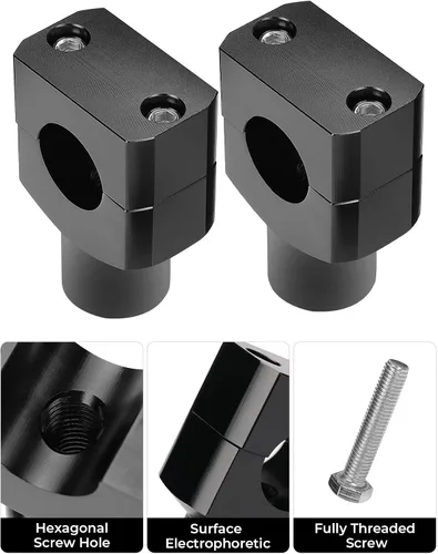 Vista 2 de KEMIMOTO Elevadores de manillar de motocicleta de 1 pulgada, elevadores de motocicleta de aleación de aluminio, altura de elevación de 1.5 pulgadas