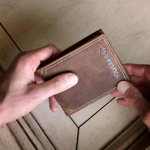 Vista 6 de WOLVERINE Billetera plegable de lona/cuero para hombre