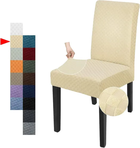 Vista 60 de YEMYHOM Funda elástica para silla con respaldo de 1 pieza con diseño jacquard más reciente, funda para silla con respaldo antideslizante, protector