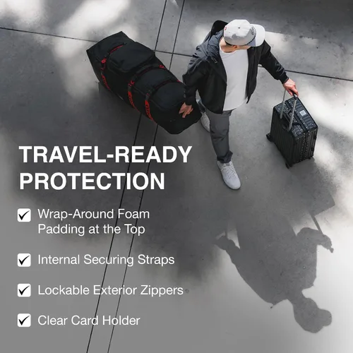 Vista 4 de Ghost Golf AWOL - Bolsa de viaje de golf para aerolíneas con ruedas, funda de viaje acolchada suave para palos de golf que se adapta a todas