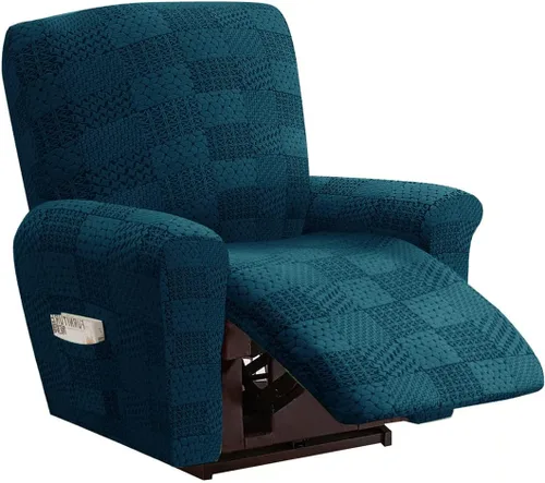 Vista 20 de vctops 10 fundas geométricas para sofá reclinable copetudo, suaves, elásticas y suaves de 4 asientos, funda antideslizante para sofá, protector