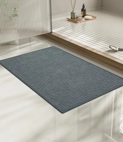 Vista 81 de Chakme Juego de 2 alfombras de baño ultrafinas, absorbentes, antideslizantes, lavables a máquina, color negro, 17 x 24 pulgadas / 17 x 30 pulgadas