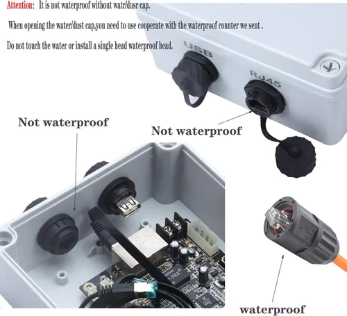 Vista 4 de Acoplador RJ45 impermeable para montaje en panel, conector Ethernet cat 6 empalmes para exteriores, hembra a hembra, combinado con conectores de red