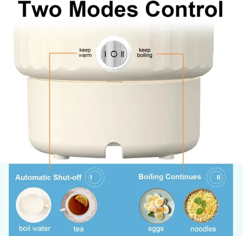 Vista 5 de Hervidor eléctrico para agua hirviendo, café, leche, tetera plegable, calentador de agua para viajes en casa, hervidor de agua plegable