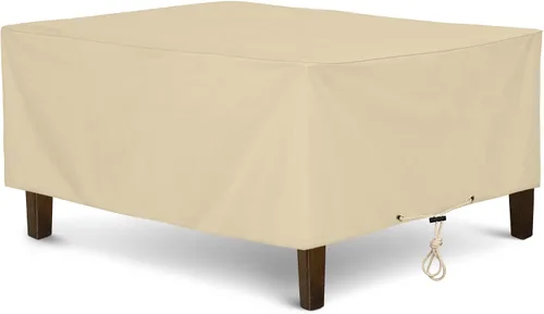 Vista 10 de SunPatio Funda otomana para exteriores, cubierta cuadrada impermeable resistente para mesa de café, cubierta de mesa auxiliar para muebles de patio