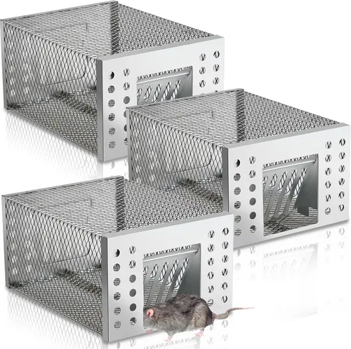 Vista 8 de 1 trampa humana para ratas, trampa de ardilla viva para interiores y exteriores, pequeños roedores, ratones, ratones, ratones, hámsters, ardilla