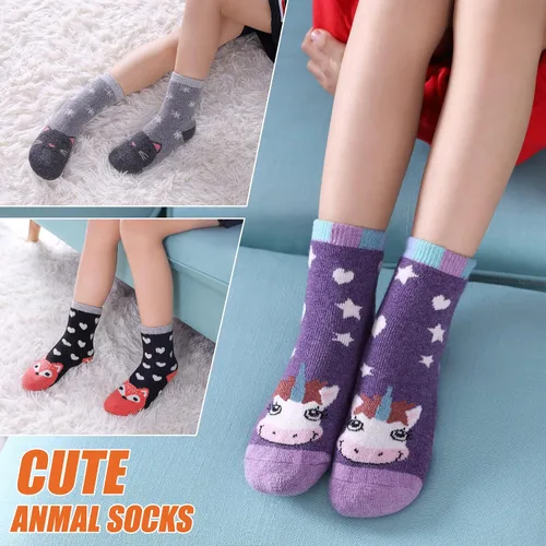 Vista 3 de Kids Wool Hiking Socks for Girls Boys Toddlers Thick Winter Warm Thermal Boot Socks