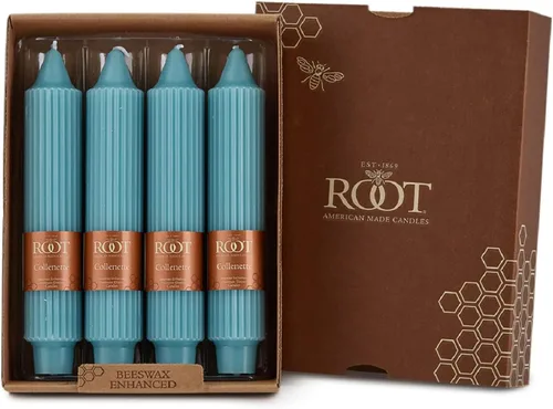 Vista 38 de Root Candles Juego de velas sin perfume de mezcla de cera de abeja de alta calidad, 5 pulgadas, azul Williamsburg, 8 unidades Williamsburg Azul