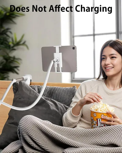 Vista 6 de Soporte para tableta de cuello de cisne para cama, soporte ajustable para tablet para escritorio, soporte de brazo largo flexible para lectura