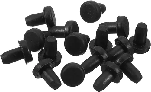 Vista 24 de uxcell 16 Piezas de Tapones de Goma Negros, 2.7mm para Agujeros de Enchufe de 2-2.5mm/0.08-0.1