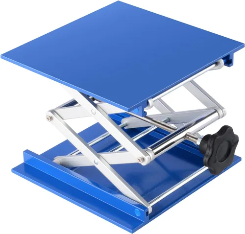 Vista 8 de Labasics Lab Jack, gato de laboratorio de aluminio anodizado de 4x4 pulgadas, mesa de soporte de laboratorio, plataforma de soporte de tijera