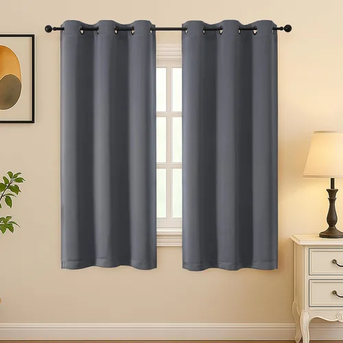 Vista 181 de Simplebrand Juego de 2 paneles de cenefa aguamarina para ventana de cocina de 14 pulgadas de largo, cortinas de oscurecimiento de habitación