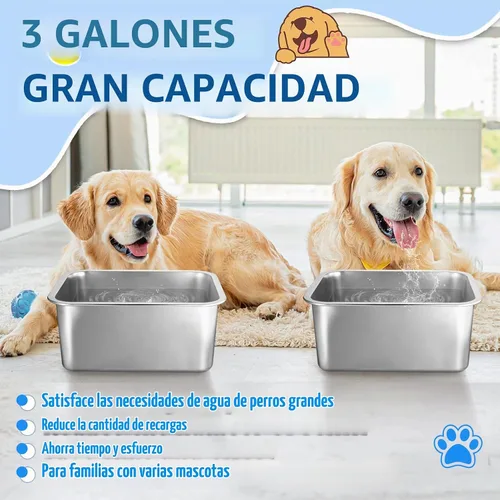 Vista 5 de MEWTOGO 2 cuencos extra grandes de acero inoxidable de grado alimenticio
