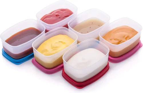Vista 12 de SIGNORA WARE Recipientes para condimentos con tapas, paquete de 6 unidades de 1.3 onzas. Aderezo para ensalada pequeños recipientes