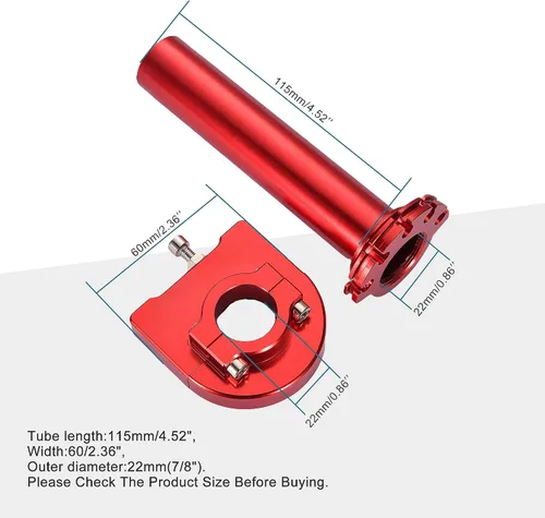 Vista 2 de GOOFIT Empuñaduras de aluminio de alto rendimiento, tubo de acelerador, palanca de repuesto para motocicleta de motocross de 50 cc, 70 cc, 90 cc