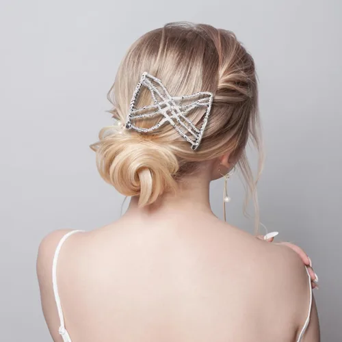 Vista 5 de NICENEEDED 4 peines mágicos para el cabello, pinzas elásticas con cuentas dobles para cabello rizado, grueso y fino, perlas, horquillas