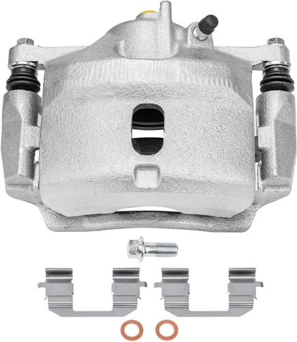 Vista 24 de Detroit Axle - Rotores de freno perforados traseros + repuesto de pinza de freno de disco trasera izquierda para Acura TL Honda Element - Juego de 3