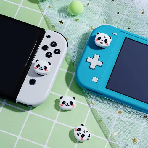 Vista 5 de JINGDU Tapas de agarre de pulgar para Nintendo Switch Joy-Con, lindas fundas de silicona para joystick, accesorios compatibles con Nintendo
