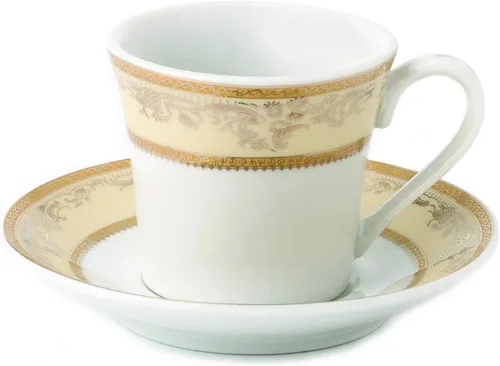Vista 2 de Lorren Home - Juego de café expreso de 2 onzas para 6 unidades, color dorado floral