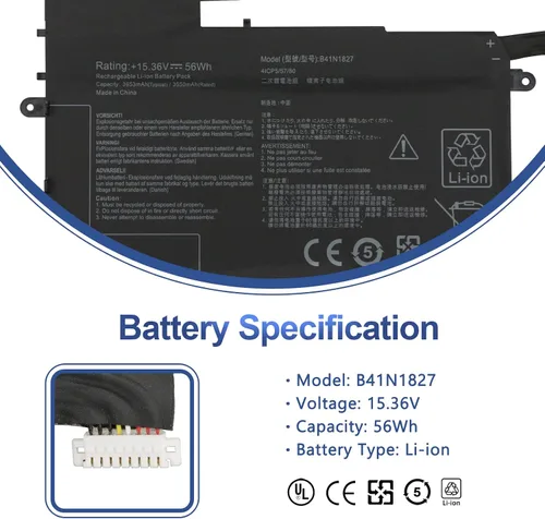 Vista 2 de ANTIEE B41N1827 Batería para portátil Asus ZenBook Flip 15 UM562 UX562 UX562F UX562FA UX562FAC UX562UG UX562IA UX562IQ UM562IA UM562IQ Q507 Q507IQ