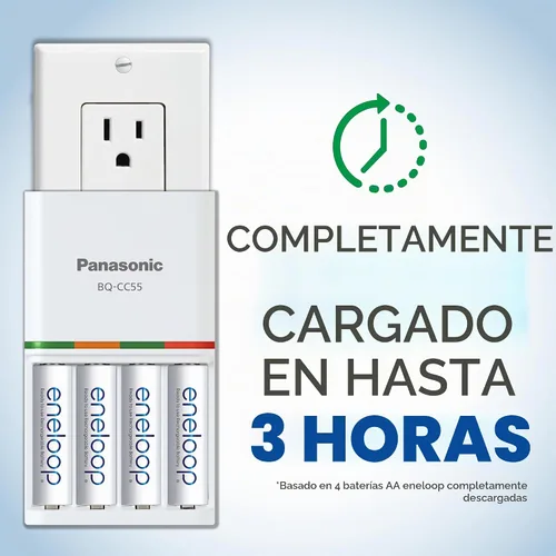 Vista 3 de Paquete de alimentación para Panasonic K-KJ55MC84CZ eneloop; 8 AA, 4 AAA, y batería avanzada con carga rápida de 3 horas