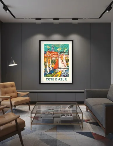 Vista 7 de Côte D'Azur - Menton France - Póster de viaje vintage por Roger Marcel Limouse c.1965 - Impresión artística maestra (sin marco) 6 x 9 pulgadas