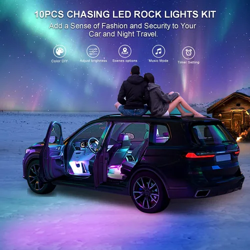Vista 2 de 4 cápsulas de luces LED RGB+IC para ATV, carritos de golf, UTV, camiones, autos, SUV, RZR, SXS, kit de luces LED de persecución de sueños