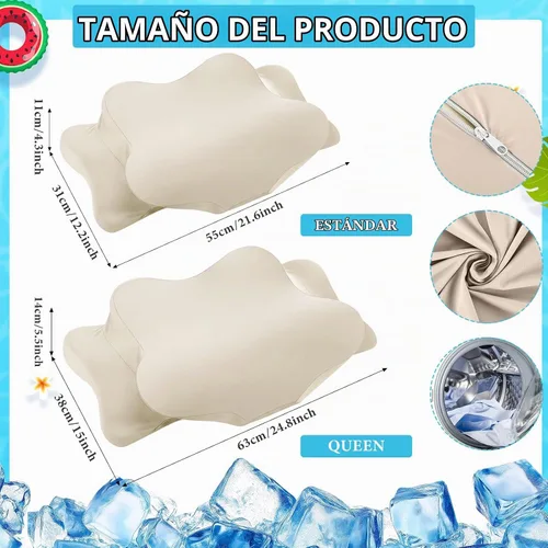 Vista 2 de Hahafelt Funda de almohada de cuello cervical refrescante, beige