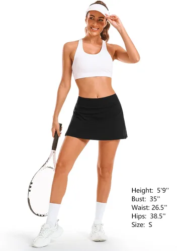 Vista 6 de Stelle Faldas de tenis y golf para mujer, cintura alta con bolsillos, pantalones cortos interiores para atletismo, deportes, correr, pickleball