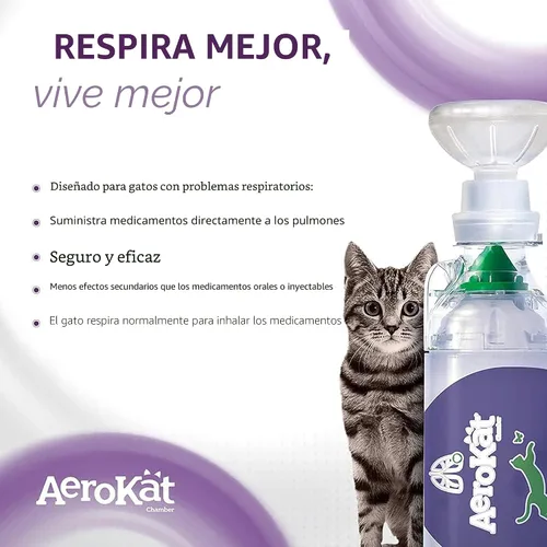 Vista 2 de Aerokat aerosol felino cámara para gatos.