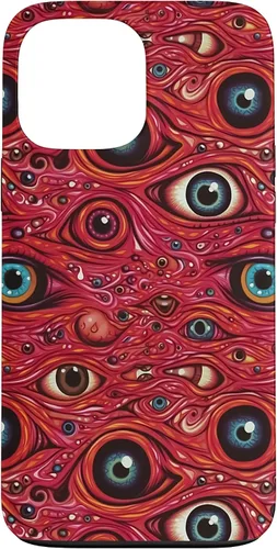 Vista 23 de iPhone 13 Weirdcore Dreamcore Horror Trippy psicodélico Estuche de globos oculares