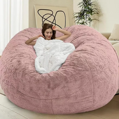 Vista 46 de HDMLDP - Funda de puf para niños y adultos, sin relleno, funda cómoda, esponjosa y redonda, para sofá tipo puf, para silla de lectura, silla de Gris