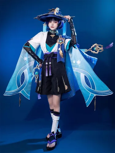 Vista 2 de Cosfun Game Genshin Impact Scaramouche Wanderer Cosplay Costume Jacquard Upgrade Ver