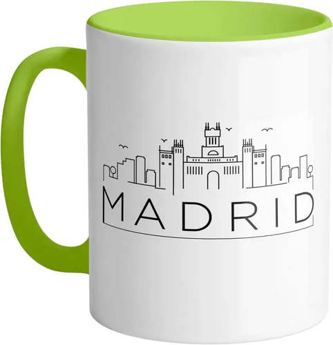 Vista 9 de TeesAndTankYou Skyline Madrid - Taza de café (11 onzas), color negro