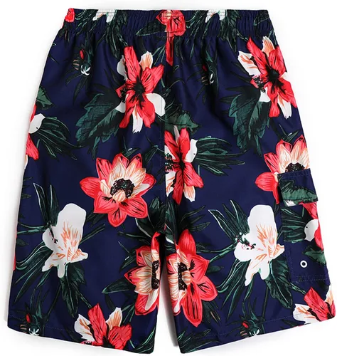 Vista 4 de Yuzhih Pantalones de playa para hombre, con gráficos irregulares, pantalones cortos ajustados con cintura elástica, pantalones cortos atléticos