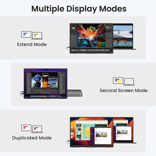Vista 6 de IBW Monitor portátil pequeño de 10.5 pulgadas, 500 liendres 2000:1, pantalla FHD 1280P IPS, mini monitor ultradelgado con soporte y altavoz doble
