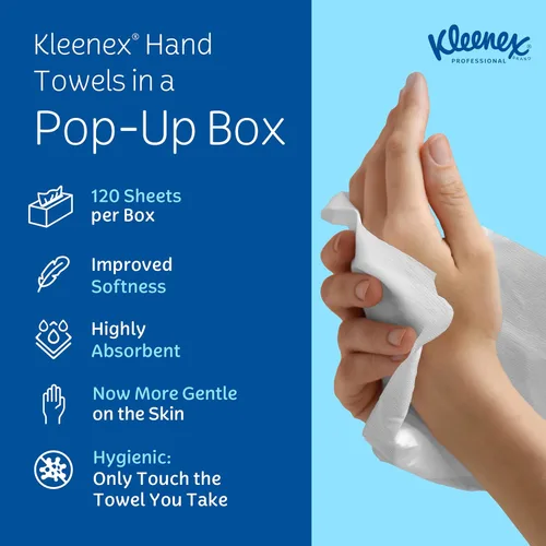 Vista 9 de Kleenex, caja despachadora de toallas de mano, de papel, 9 x 10 1/2, 120