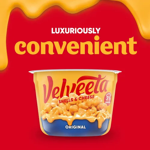 Vista 9 de Velveeta Shells & Cheese Original - Taza de macarrones con queso para microondas (taza de 2.39 onzas) para un aperitivo o cena fácil hecho