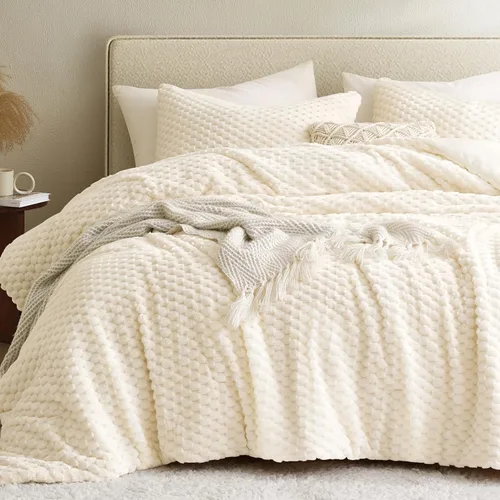 Vista 13 de Petrichor Juego de edredón esponjoso tamaño individual, edredón grueso de franela negra ultrasuave para cama Queen, juego de ropa de cama cálido