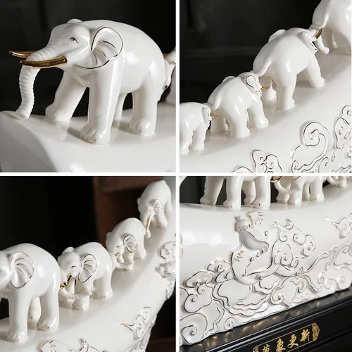 Vista 3 de Figuritas, estatuas de Feng Shui, figura de elefante de la suerte, decoración del hogar, regalo de inauguración de la casa, estatua de elefante