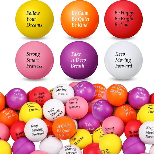 Vista 8 de Aoriher - 36 bolas antiestrés con citas motivacionales para adultos, color verde claro
