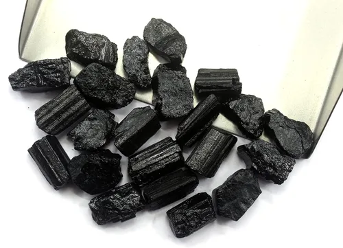 Vista 3 de ARTNGEMS 10 piezas de turmalina negra natural, tamaño 0.630-0.787 in, piedra preciosa de turmalina negra natural, protección potente contra