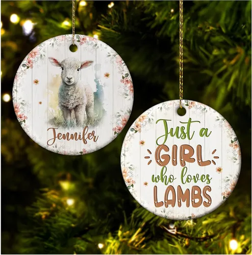 Vista 9 de Hyturtle Adorno de Navidad personalizado para los amantes de los osos, adorno de cerámica con nombre personalizado de Just A Girl Who Loves Bears